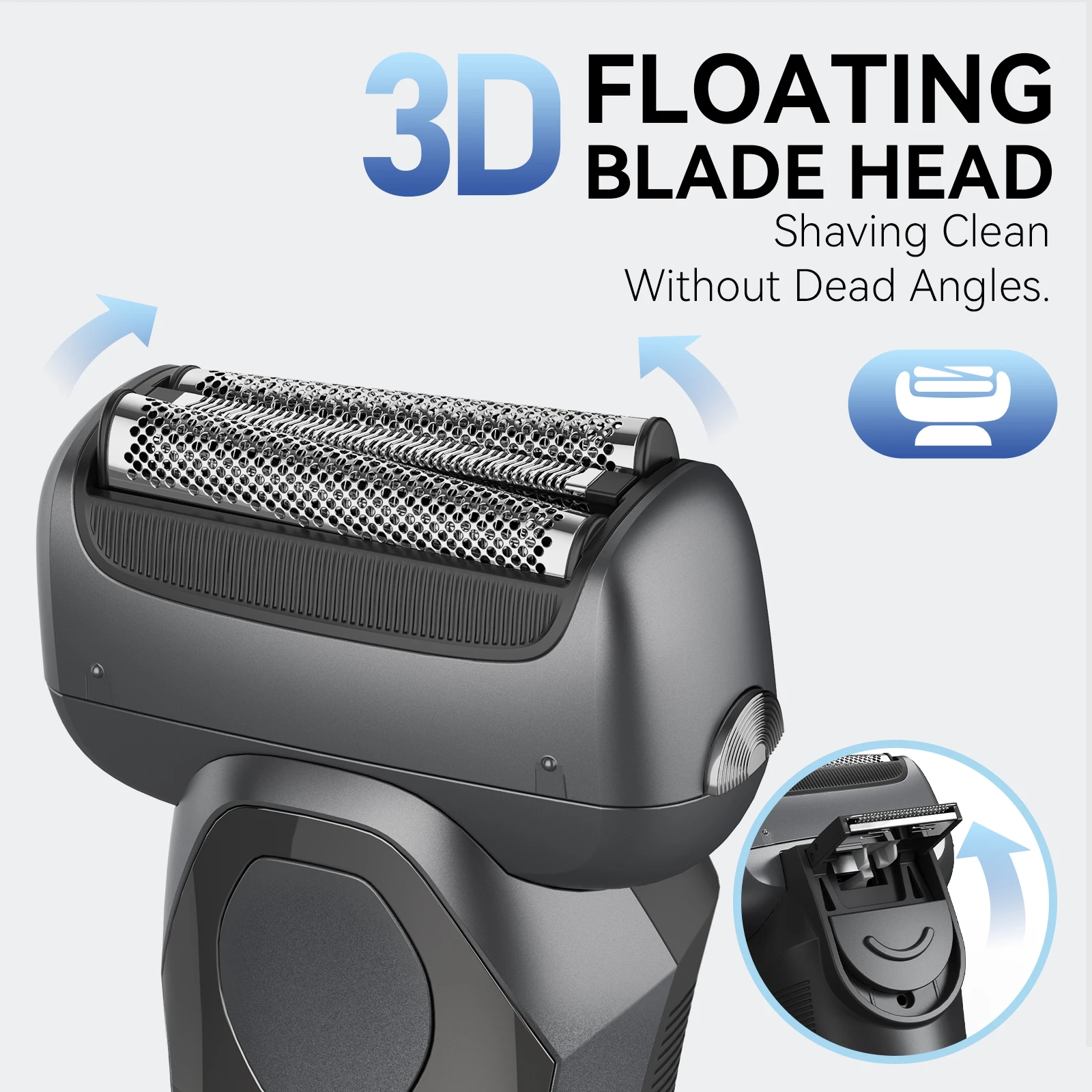 Kensen S20 Electric Shaver for Men 3D Floating Blade Washable Type-C USB Rechargeable Beard Razor Trimmer Machine For Barber