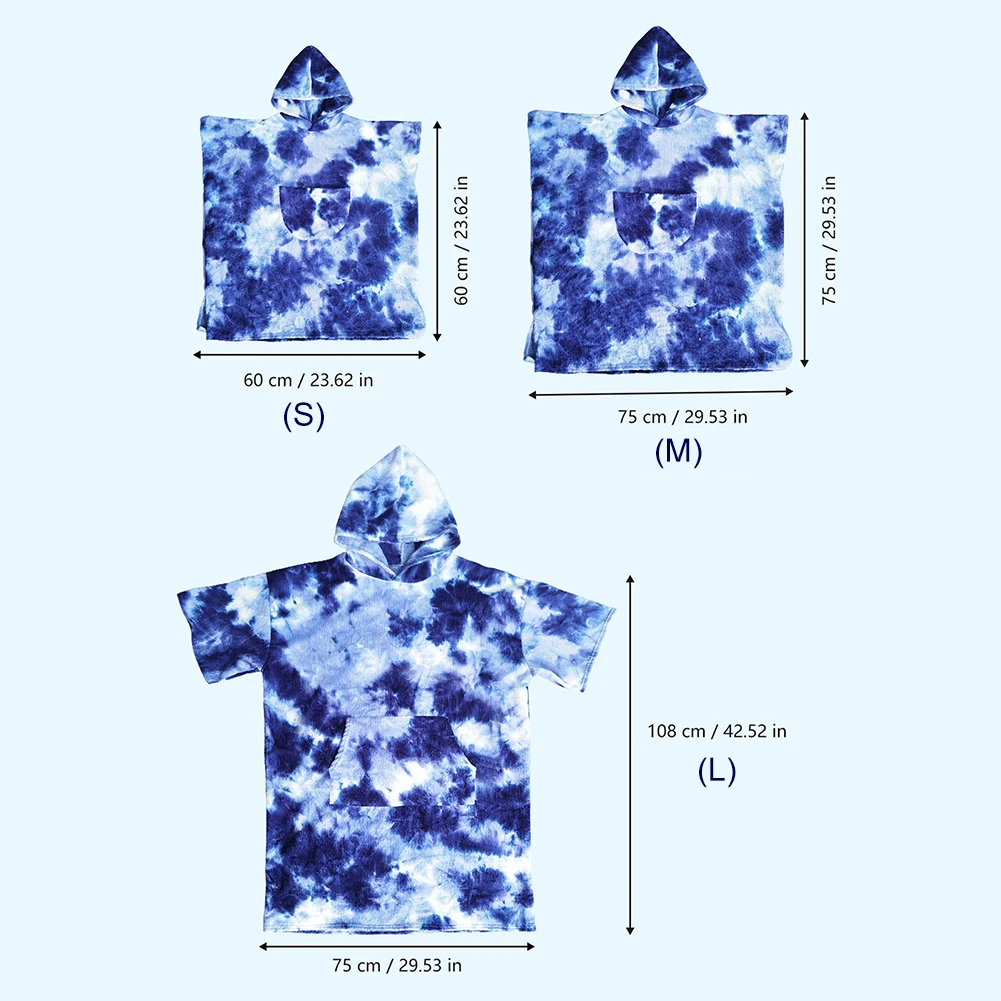 Surf Poncho Changing Towel Microfiber Fabric Water Sports Hooded Robe Adult Child Beach Blanket Bath Swim Quick Tie Dry Wetsuit