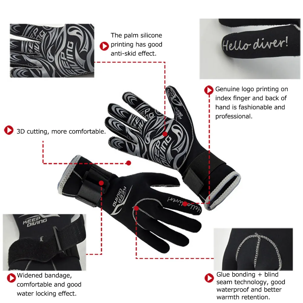 1 Pair 2025 3MM 2MM Neoprene Professional new Diving Gloves Warm And Non-slip Surfing Snorkeling Equipment for Adults Women Men
