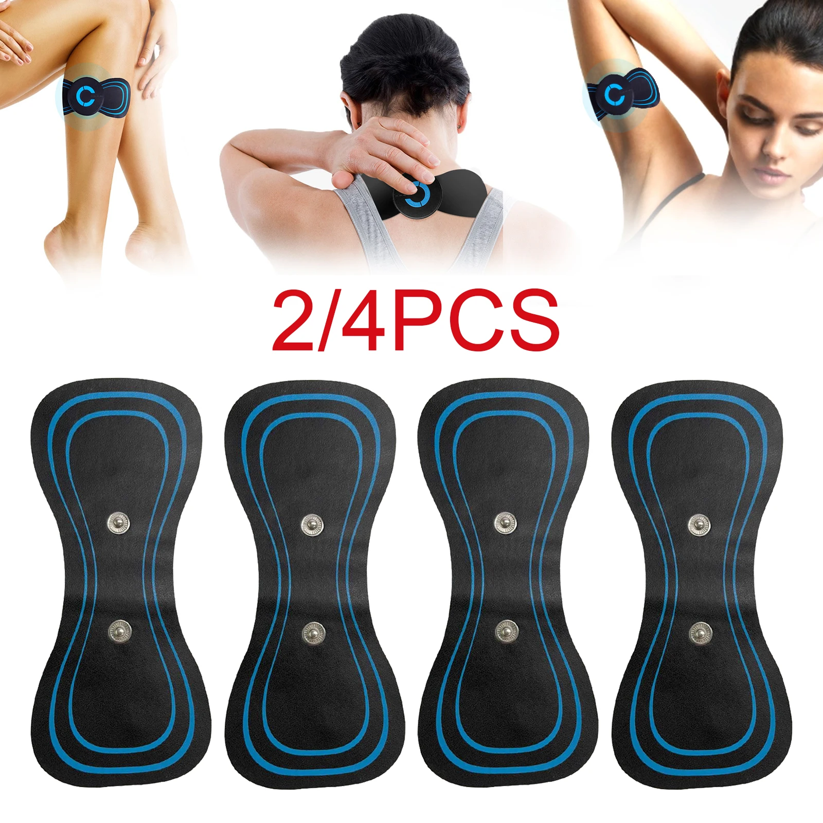 2/4PCS Electric Massager 2025 Pad Mini Cervical new Massage Stimulator For Men Neck Shoulder Breast Massage Pad Adjustable Massage Pad