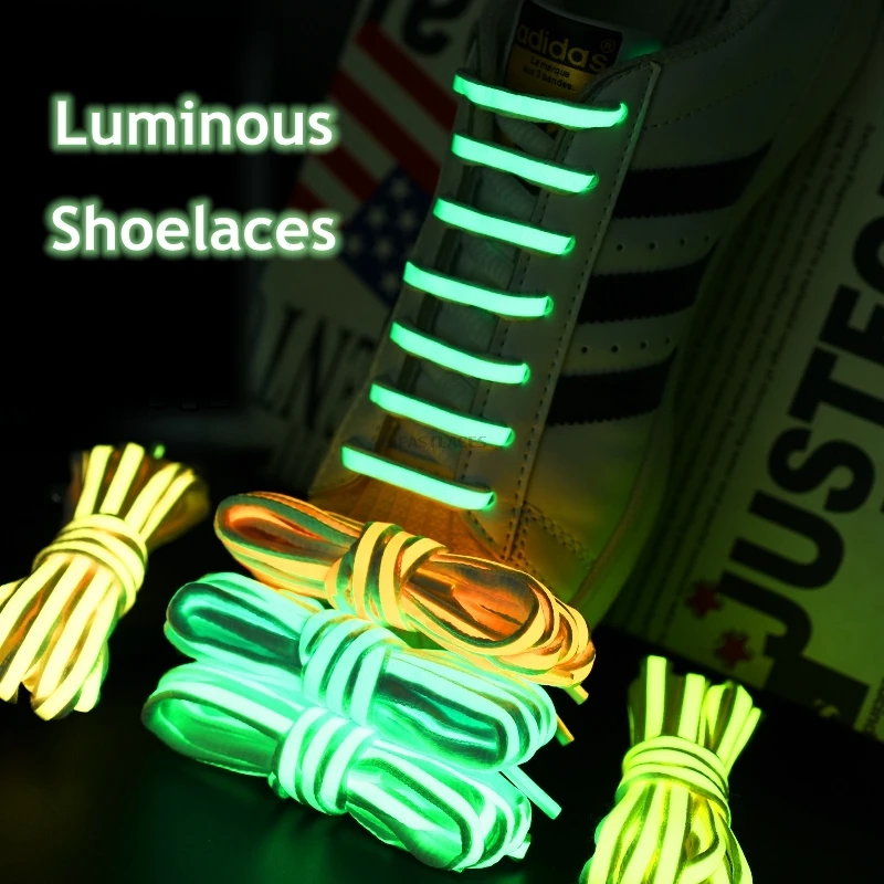 Luminous Shoelaces Fluorescent Shoe laces Glow In The Dark Night Semicircle Shoelace Sneakers Laces Shoes Luminous bracelet gift