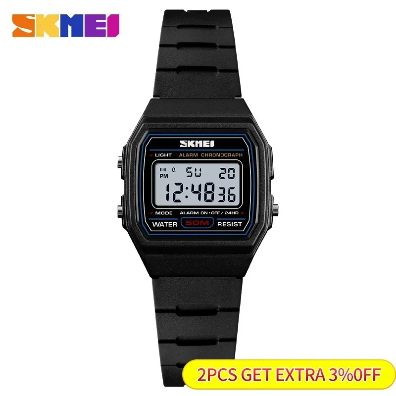 SKMEI 1460 Alarm Clock new 2025 Luminous Digital Watches Relogio Children Watch Kids Watches Sports Style Waterproof Wristwatch