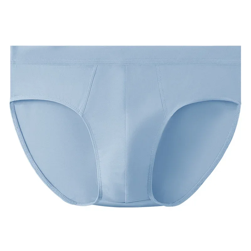 New Men's Briefs Summer Ice Silk Underwear Sexy Soft Man Panties Soild Color Underpants Breathable Male Bikini Shorts Large Size