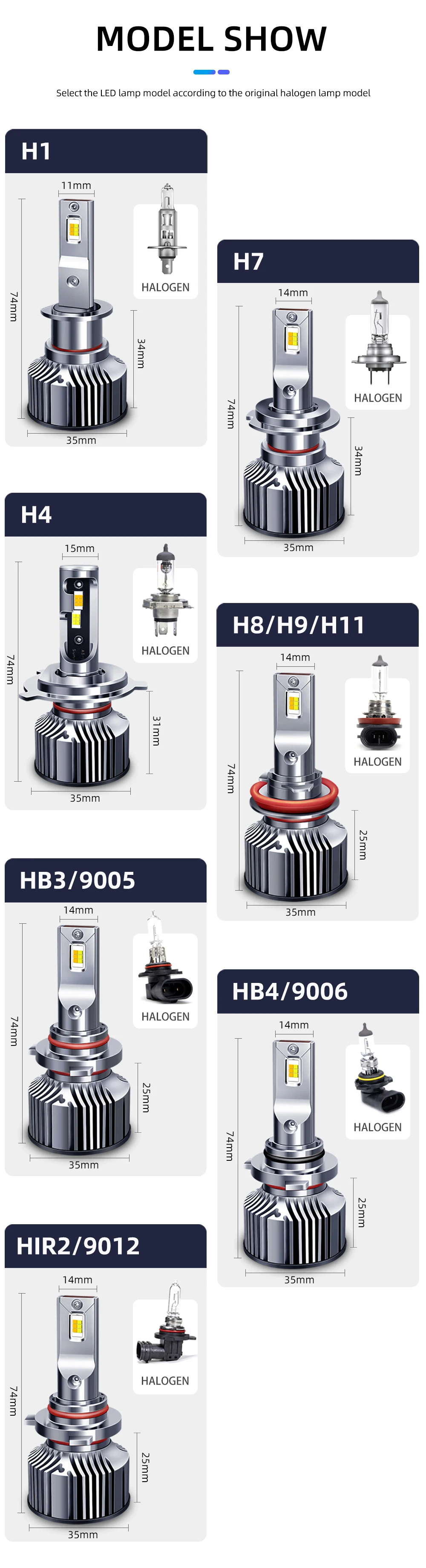 DiReal M9S H7 led car light H1 H8 H3 H11 9005 9006 H4 LED 2 color changing headlight fog light 3000K/3800K 6500K car light 2pcs