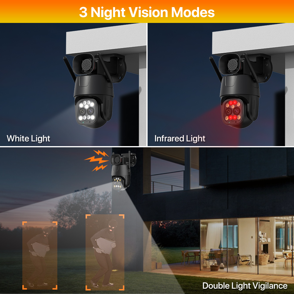 4G SIM Card IP Camera 4K 8MP Dual Lens 8X Zoom WIFI PTZ Camera Auto Tracking Security Camera 4MP Outdoor CCTV Surveillance