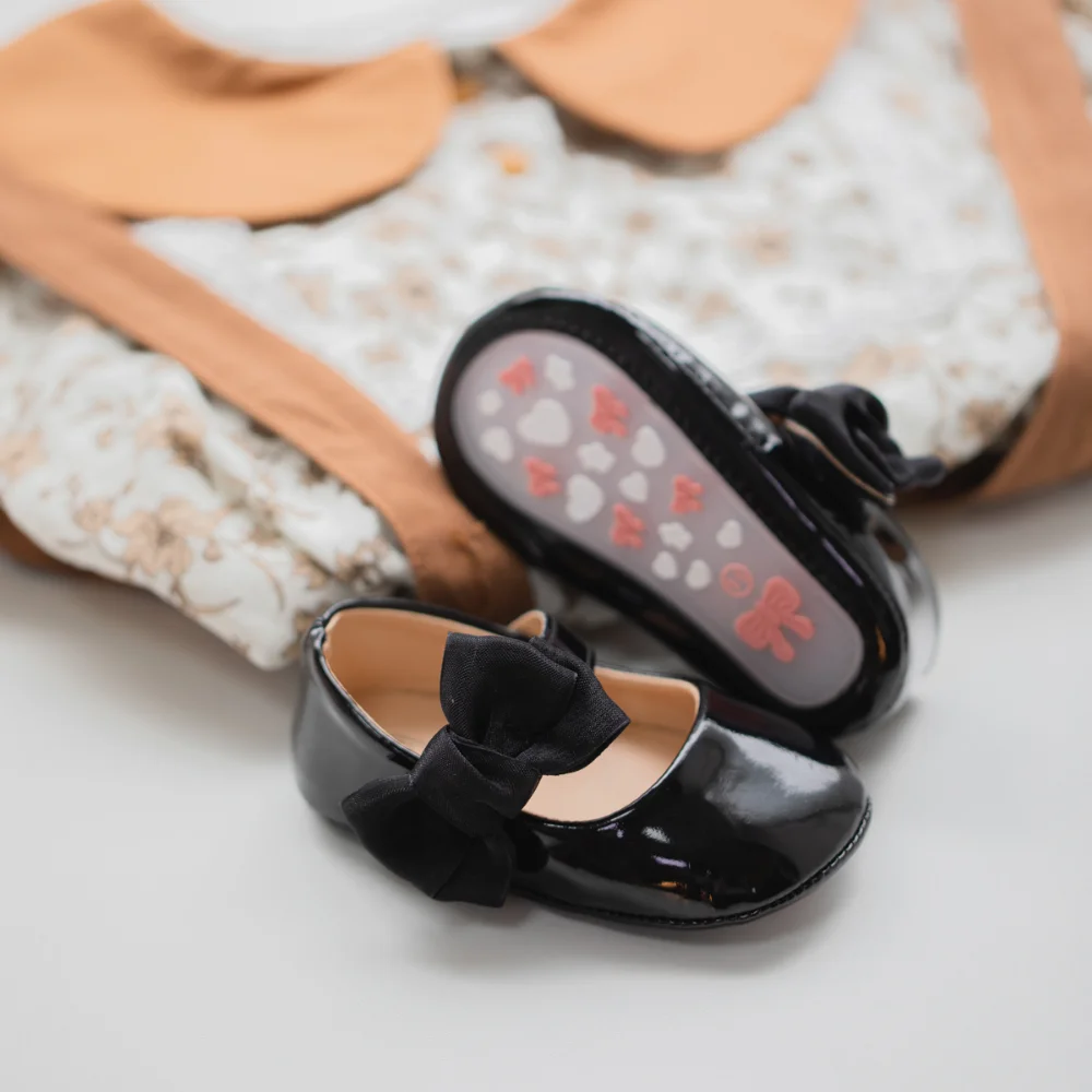 Spring Summer Newborn Baby new Girl Shoes Bowknot Rubber Sole Anti-Slip 2025 First Walker Toddler Performance Dance Baby Shoes for Girl