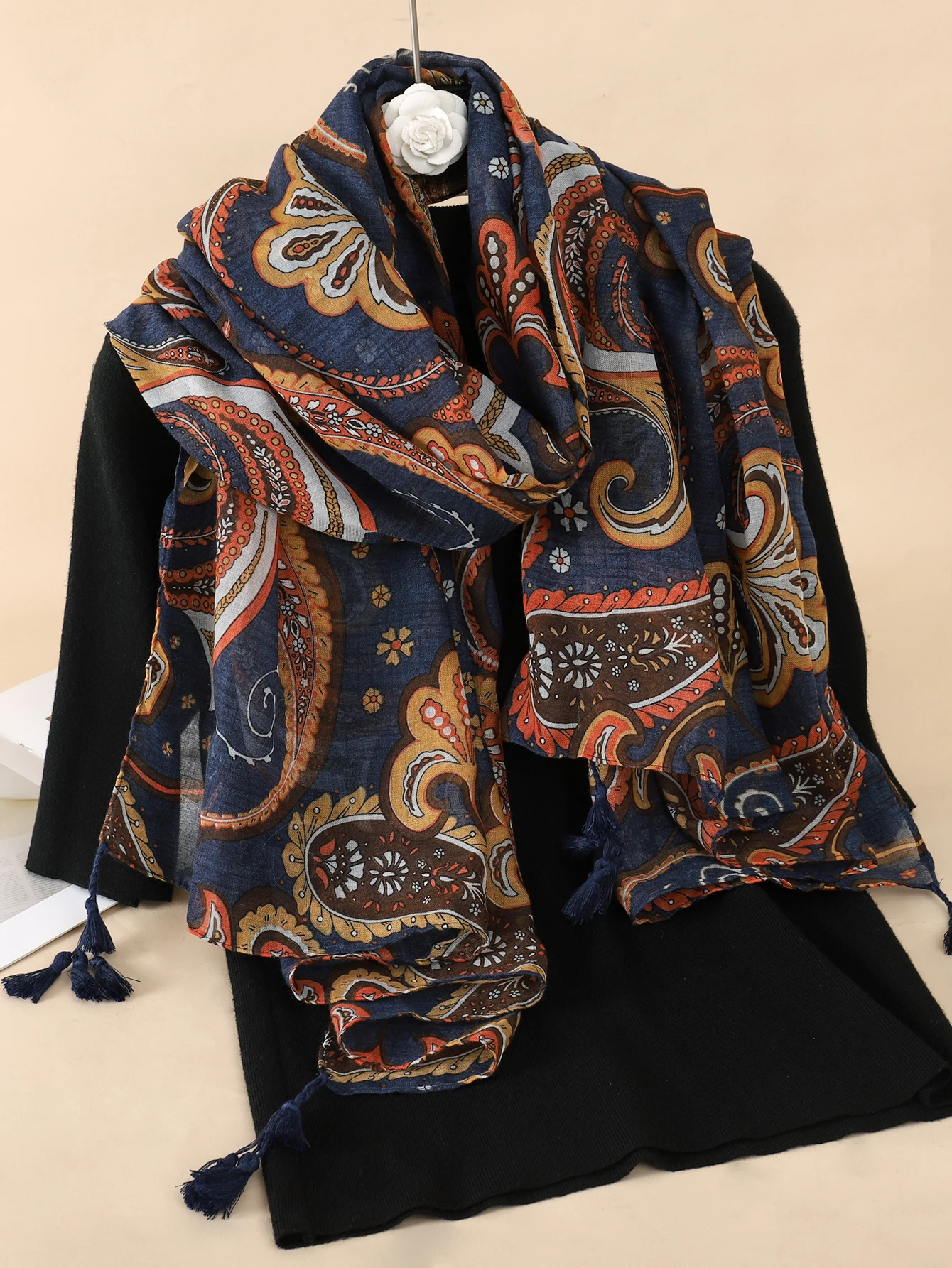 2023 Women Scarf flower print Hijab soft Shawls and Wraps Tessale Female Foulard 2025 Sun new Shawl pashmina Bandana Headscarf
