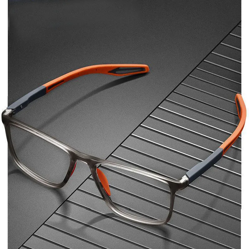 Sports Color Changing Myopia Glasses Unisex Flexible TR90 Square Frame Eyewear for Men Women Ultralight Near Sight Eyeglasses