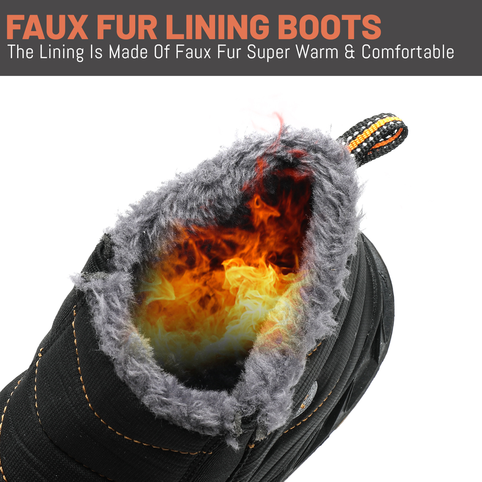 With New Fur 2024 Warm Snow Winter Boots Work Men Footwear Plush Ankle Shoes Size 36-46 5e30