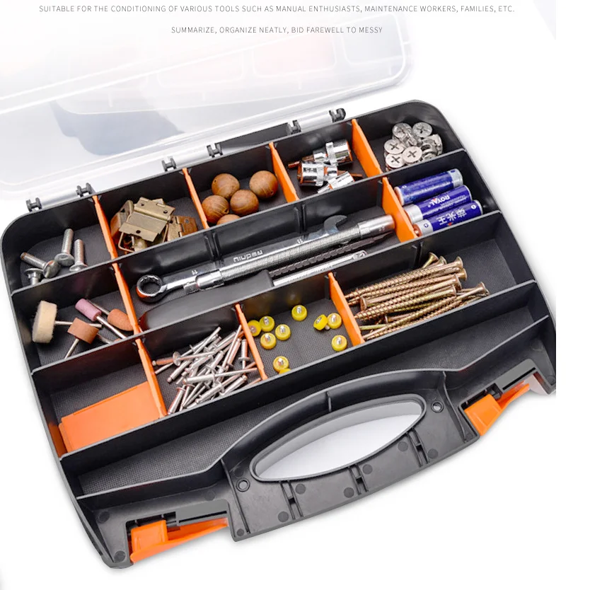 Plastic Tool Box Organizer Parts ToolBox Screw Storage Box Component Tool Organizer Box Hardware Storage Tool Organizer Suitcase