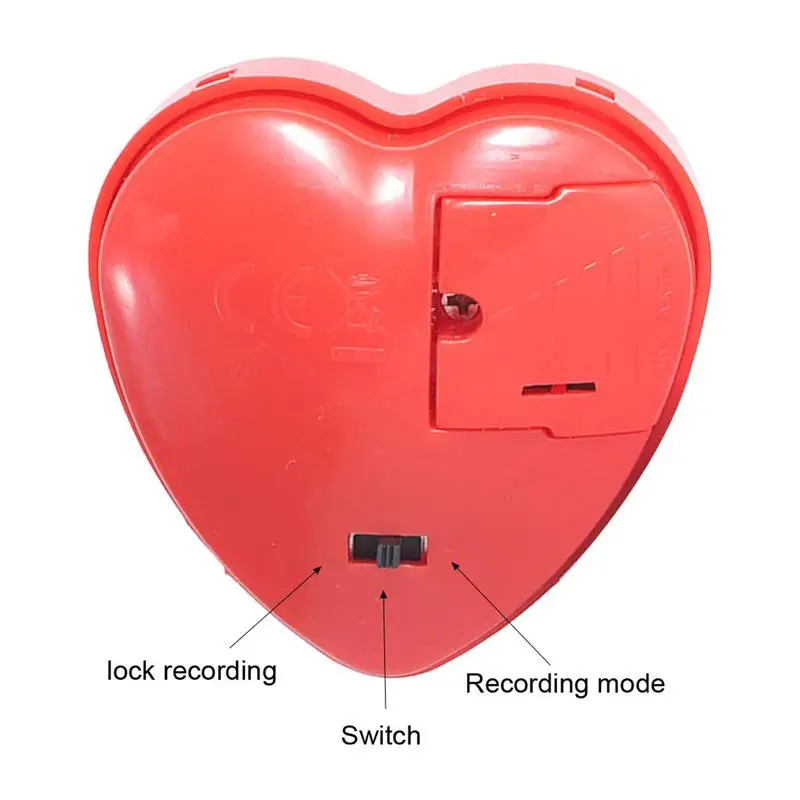 Portable Heart Shaped Voice Recorder Plastic 30 Seconds Mini Recording Box Sound Box for Plush Animal Toy Accessories