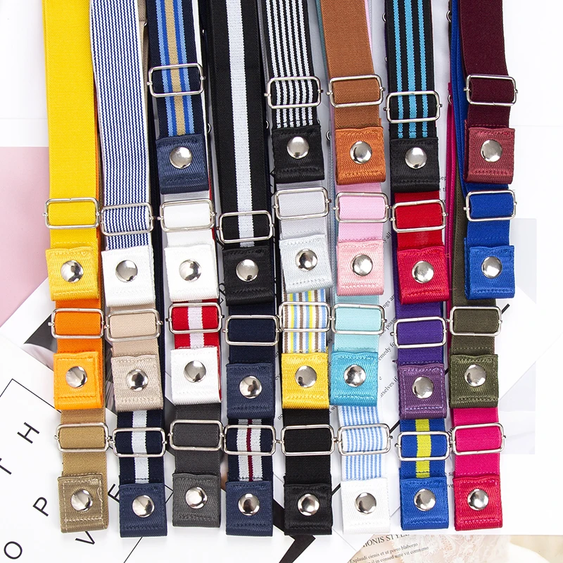 Elastic Belt Without new Buckle Canvas Women Buckle Free Belt Ladies Jeans Pants Waist Lazy Belt Stretch No 2025 Buckle Invisible Belt