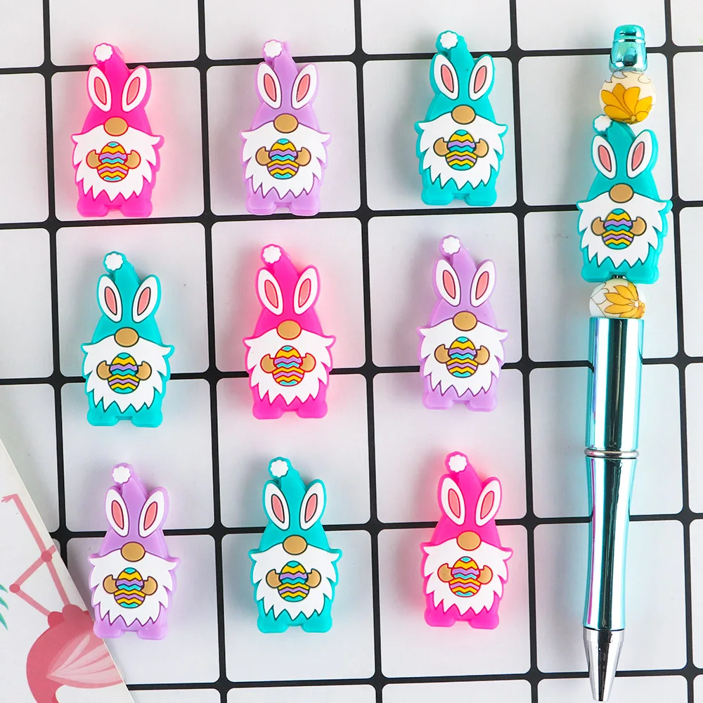 Sunrony 5/10pcs Silicone Beads turtle Dinosaur Silicone Focal Bead DIY Pacifier Chain Bracelet Accessories new For 2025 Jewelry Making