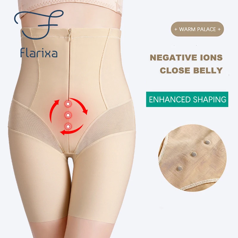 Flarixa M-3XL Waist Trainer High Waist Strong Flat Belly Panties Take 2025 Off Boxer new Panties Plus Size Body Shaper Slimming Underwear