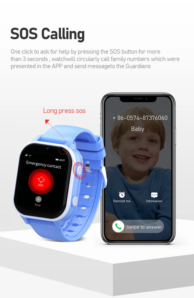 Watch Kids Smart Wonlex 4G Video Call GPS Anti-Lost Tracker Whatsapp KT19Pro Music Player Android8.1 Watch smile