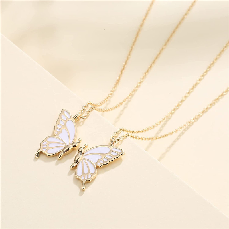 Best Friend Butterfly Necklace for Women Friendship Necklace Animal Card Clavicle Chain Pendant Mother Day Gift Designer Jewelry