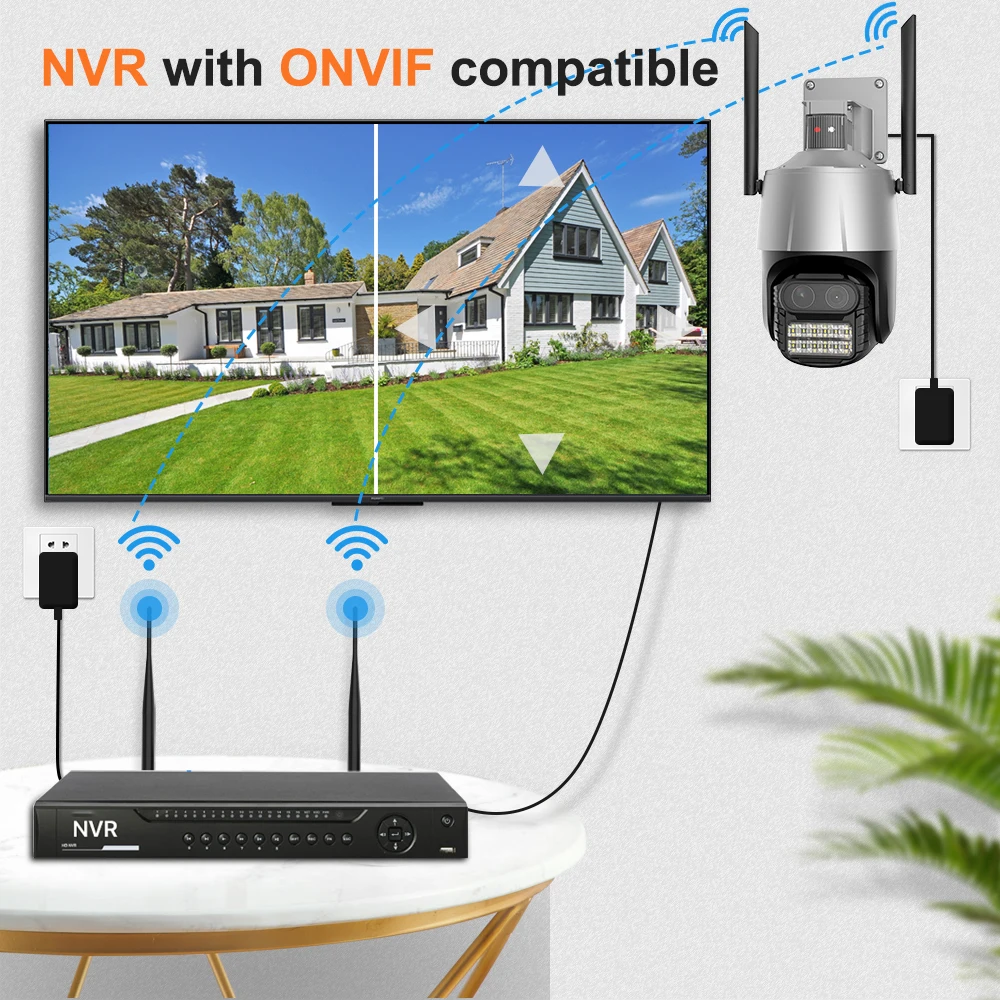 WIFI IP Camera 4K 8MP PTZ Camera Outdoor 2.8+12mm Dual-Lens 8X Zoom Security Camera Auto Tracking P2P CCTV Surveillance iCSee
