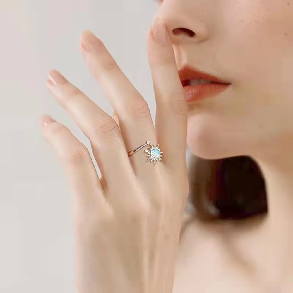 Adjustable Opening Rings Rotatable Jewelry for Anxiety Relief and Daily Decor