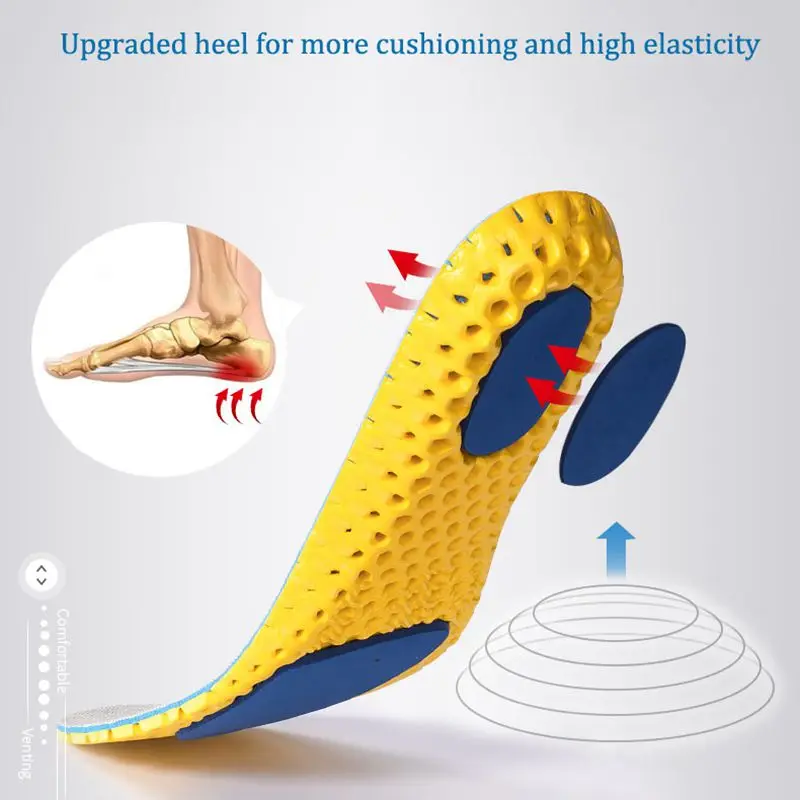 1Pair of Sports Memory Foam Insole Breathable 2025 new Deodorant Running Pad Support Plug-in Foot Care Insole Men Women Orthopedic Insole