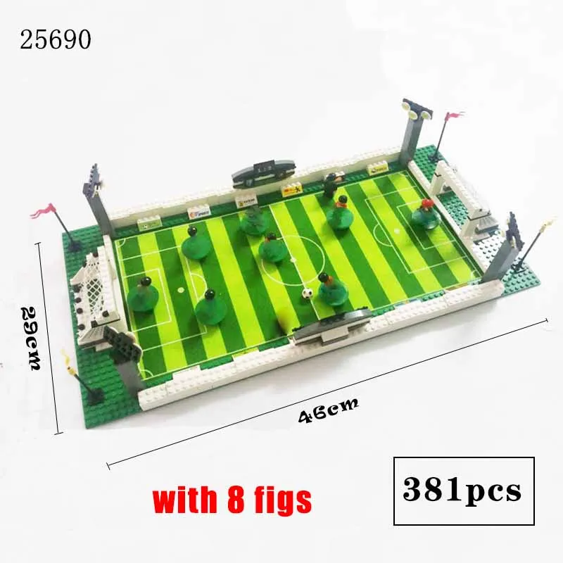Soccer Football Field Stadium Famous Mini Football Player Figures Match Building Bricks Blocks Toys Gift Kid