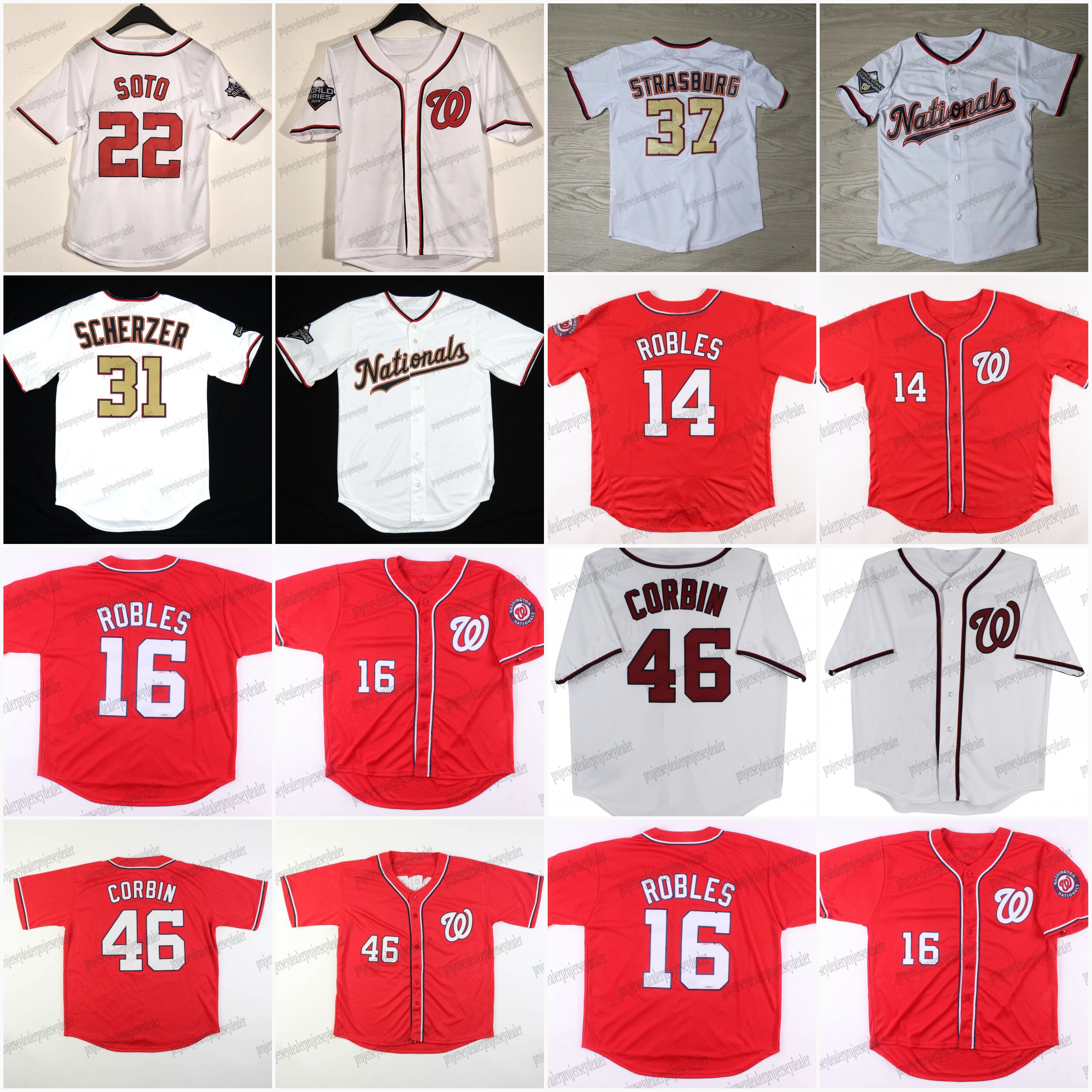 Washington 2019 World Series Nationals Jersey Juan Soto Max Scherzer Stephen Strasburg Patrick Corbin Victor Robles