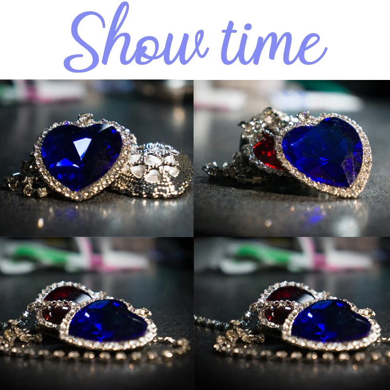 Movie TITANIC Heart Of the Ocean Necklace Love Forever Blue Red Crystal Pendants Necklace Women Wedding Jewelry Gift