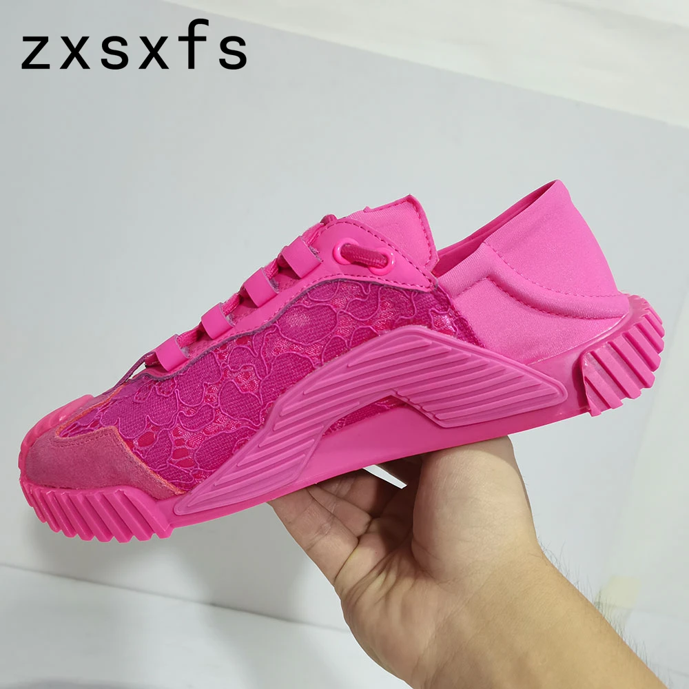 Brand Designer 2025 Women Flats Bottom Sneakers Black Cross-Tied Platform Causal Shoes Spring Summer Outside Walk new Runners For Women