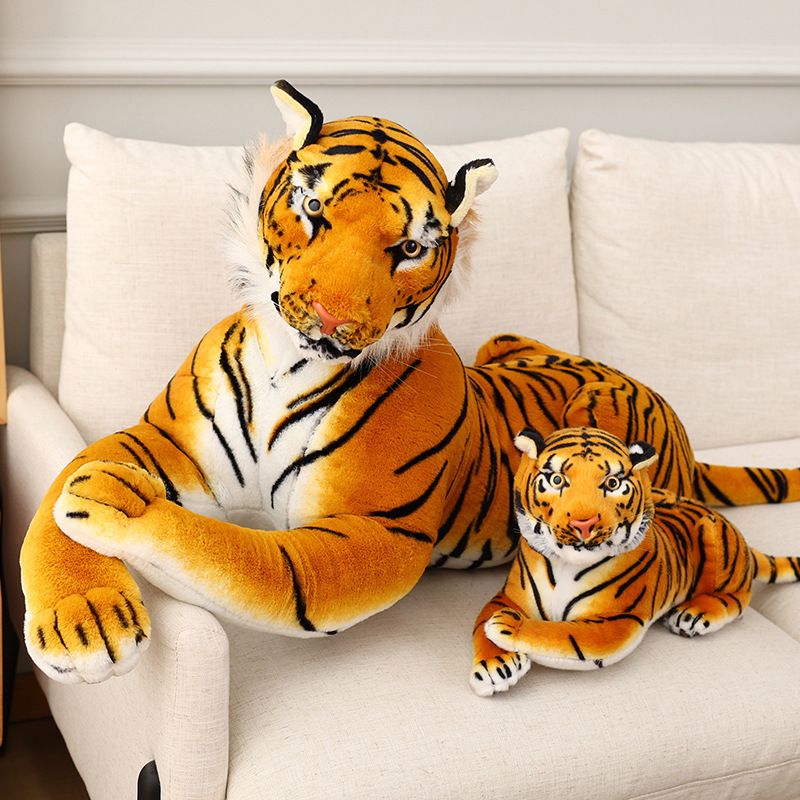 Lifelike Tiger Stuffed Animal Cute Realistic Tiger Plush Toy Gifts for Kids Boys Girls Birthday Children's Day Indoor Home Decor