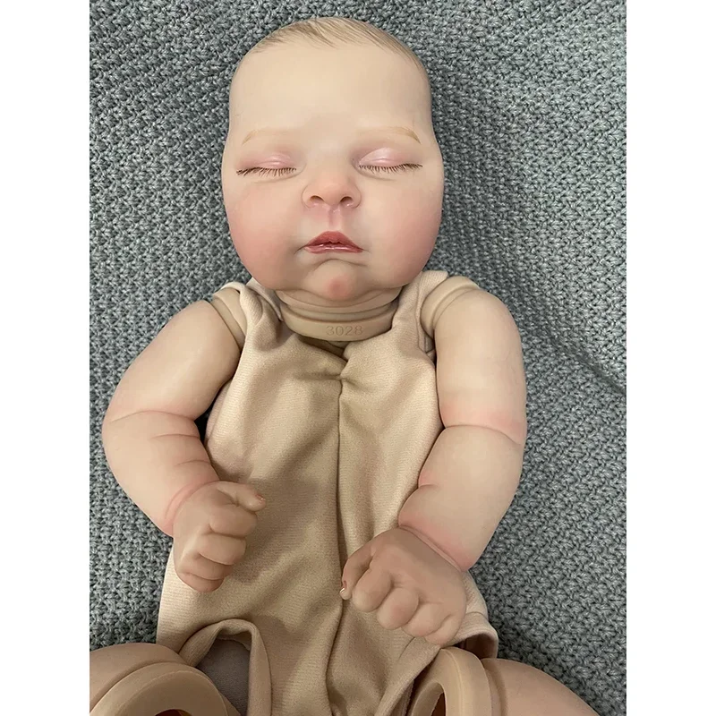 NPK 21inch Already Finished Painted Reborn Doll Parts Peaches Cute Baby 3D Painting with Visible Veins Cloth Body Included