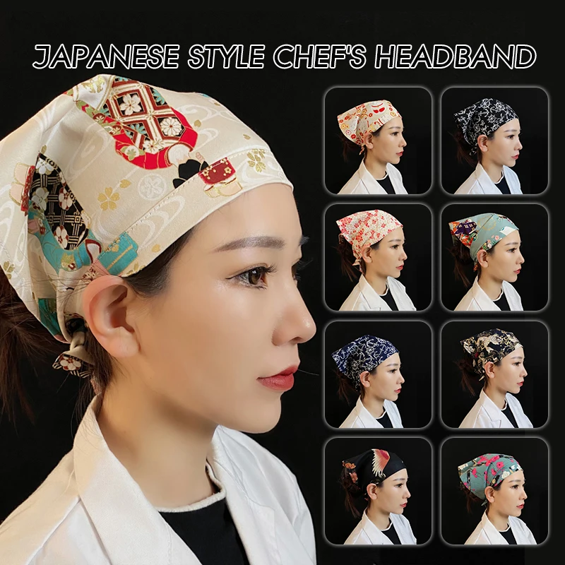 new Japanese Chef Hat Kitchen Restaurant Waiter Sushi Caps Cuisine Cook Headscarf Food Service Work Uniform Cap 2025 Pirate Hat