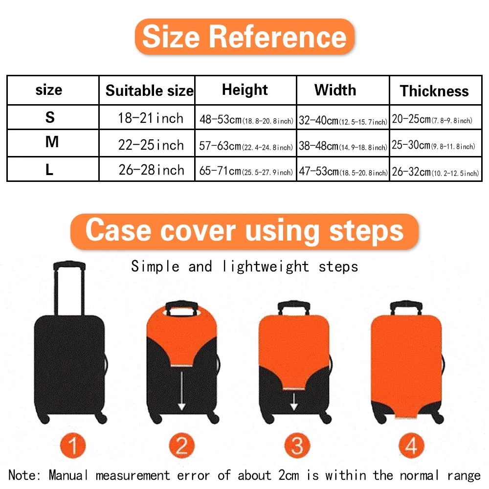 Case Accessory Lage ddmysmile Travel Protective Cover Apply To 18-28 Inch White Picture Print Suitcase Scratch Resistant Trolley Covers Smile