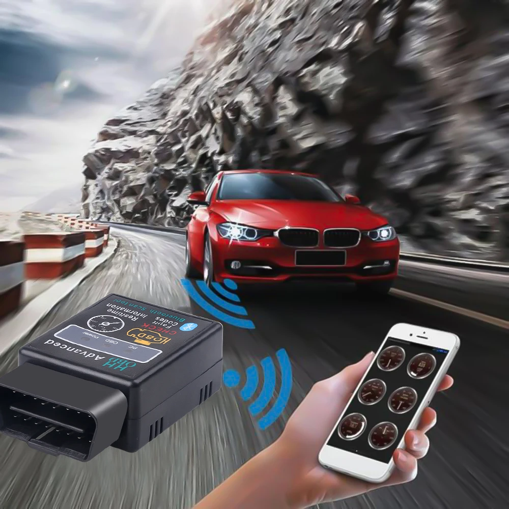Portable Car OBD2 Scanner Bluetooth Elm327 Auto Diagnostic Tool V1.5/V2.1 OBDII Scanner Code Reader Tool Car Engine Check