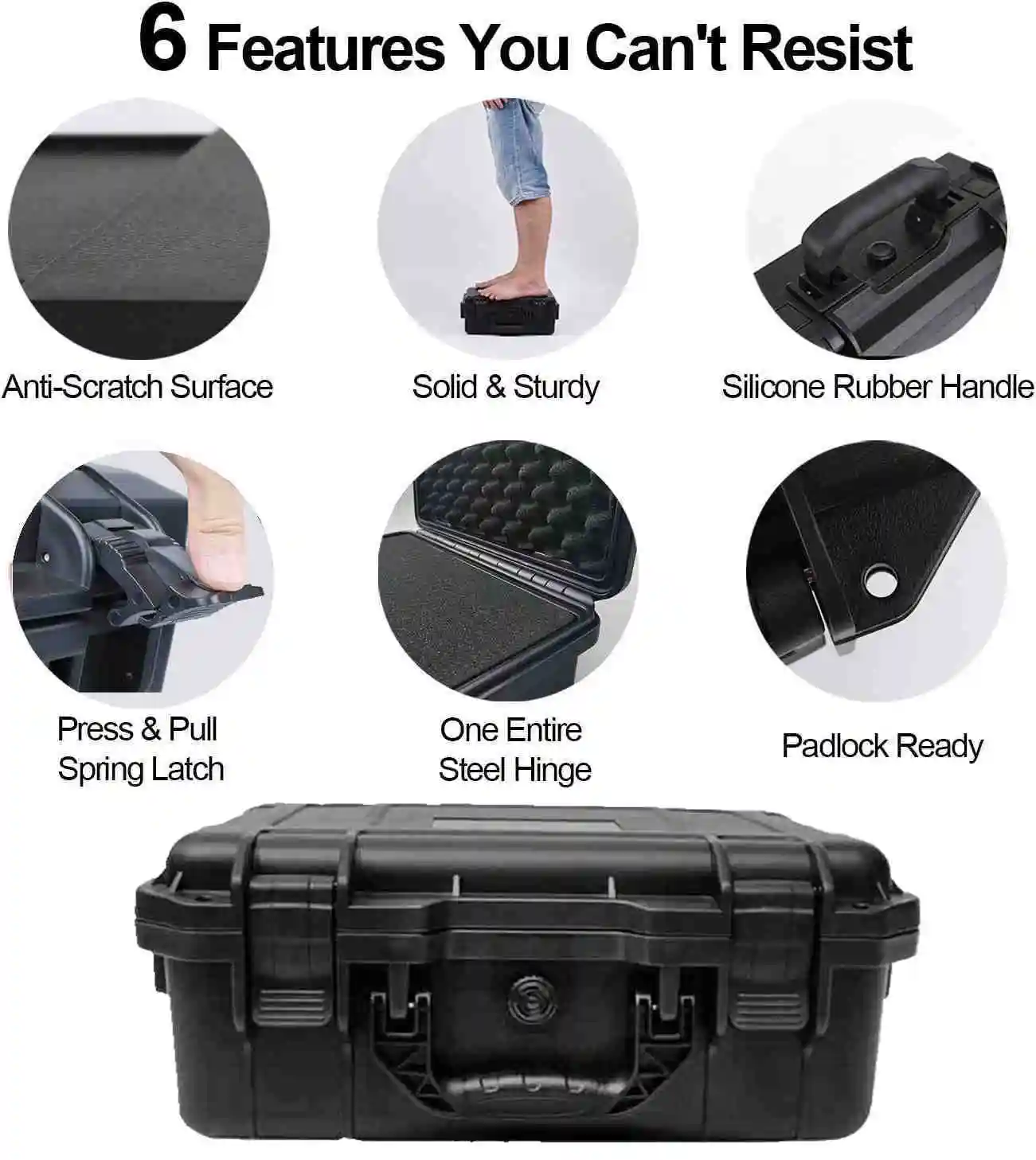 Plastic Toolbox Suitcase Tools Waterproof Shockproof Hard Case With Foam Tool Box Pelian Cas Outdoor Portable Box Foam Case