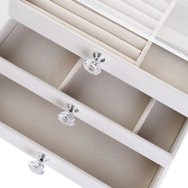 Three layers Plastic Jewelry Box Storage Display Ring Earrings Necklace Acrylic Organizer jewlery holder 240318