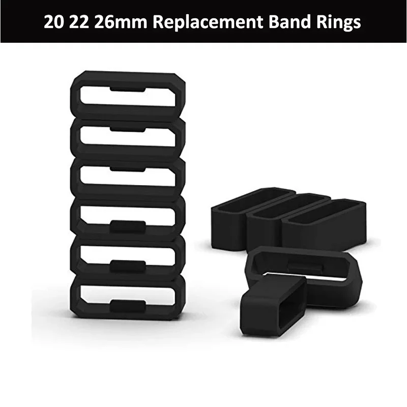 2-10pcs 20MM22MM 26MM Rubber Strap Belt Loops Watch Strap Holder Lock Replacement Loops Strap Holder for Carmine Huawei watches