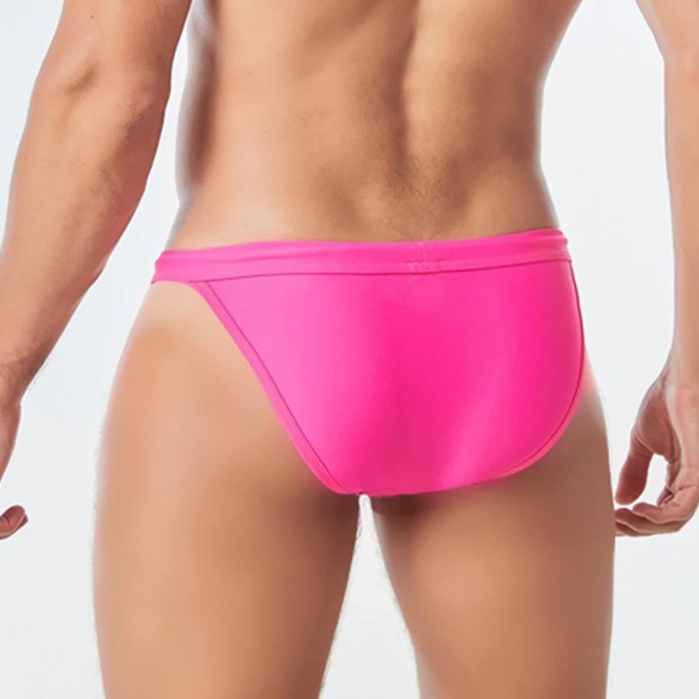 Sexy Solid Color Low Waist Tight Mens Swimwear Beachwear new Surf Board Shorts Gay Swim Trunks Briefs Bikinis Swimsuits 2025 Ropa Hombre