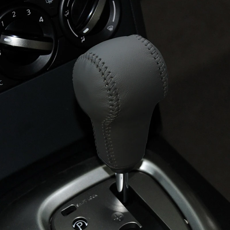 Car Gear Shift Knob Cover For Nissan Qashqai 2008-2015 X-Trail 2008-2013 Leather Gear Shift Grip Handle Case Shift Lever Cover