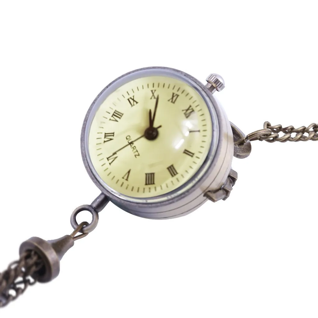 Ersonality Pocket Watch Round Glass Ball Retro Roman Scale 40. Pocket Watch Fashionable And Exquisitely Carved Pocket Watch