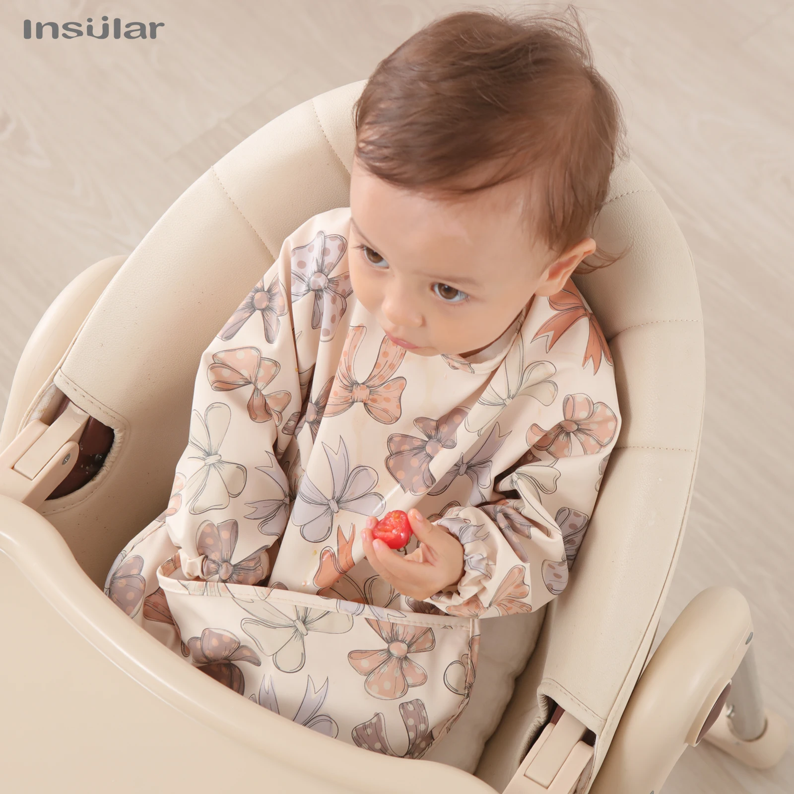 New Baby s Soft Waterproof Bib Kid Long Sleeves Adjustable Feeding Cloth Little Boy Girl Painting Child Meal Eating Apron