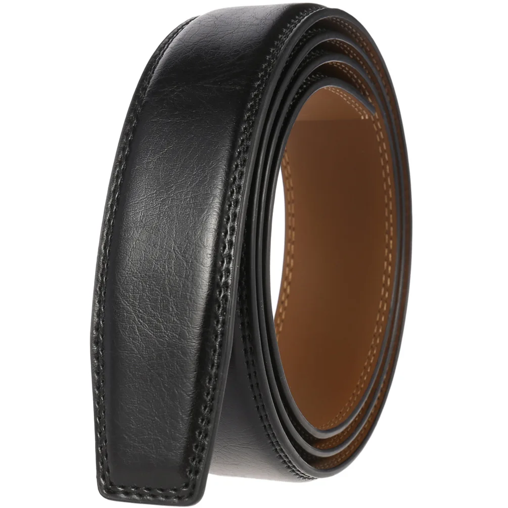 Cow Leather No Buckle 3.5cm Wide Real Genuine Leather Belt Without Automatic Buckle Strap Designer Belts Men High Quality B294