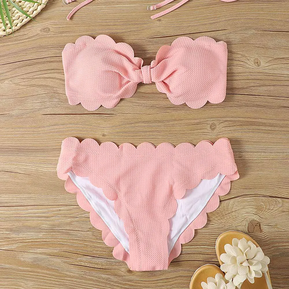 Sexy Bandeau Bikinis 2024 2025 Women Brazilian Swimsuit Solid Swimwear Female Summer new Beachwear Bathing Swimming Suit Bequine
