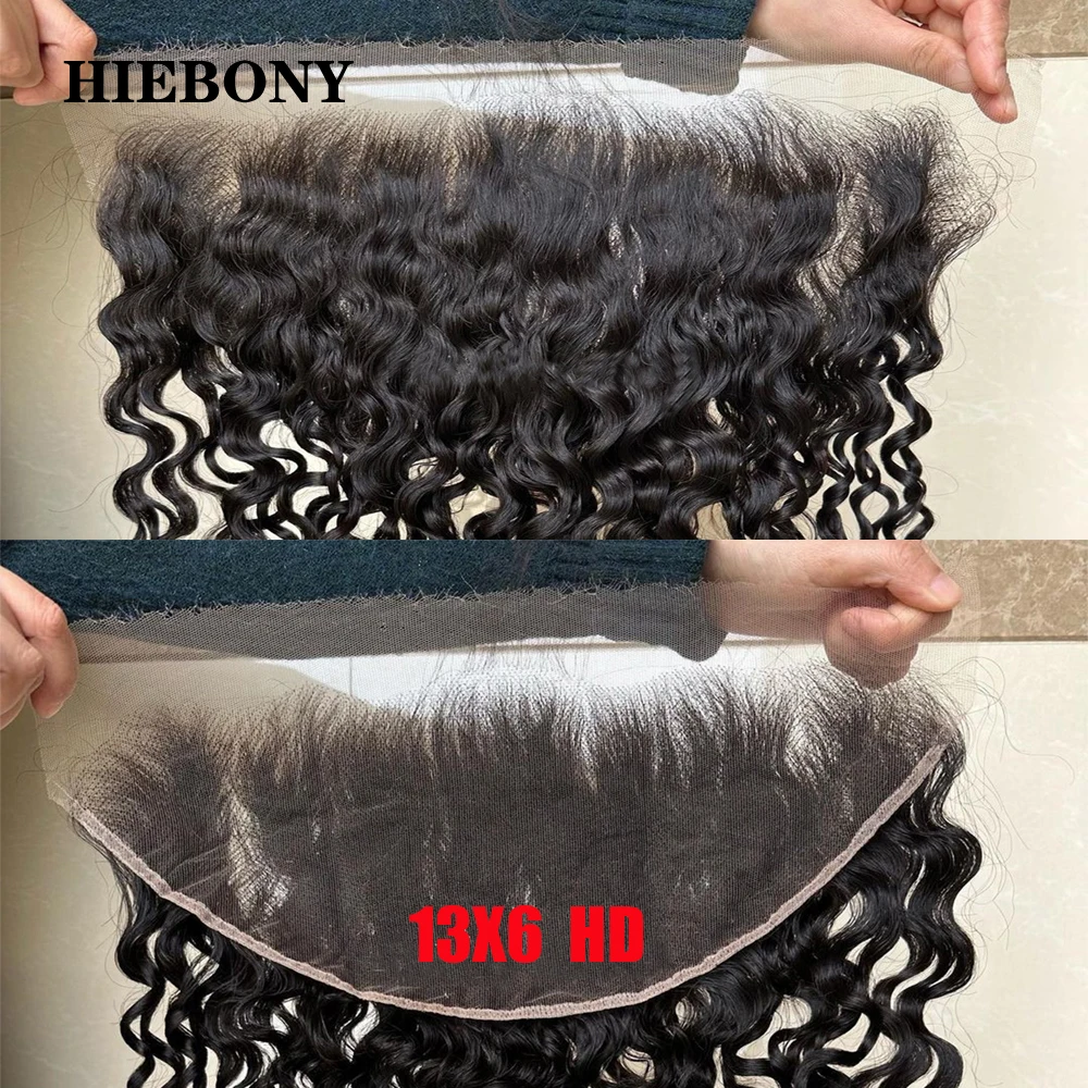 HiEbony Water Wave new Frontal Only SKINLIKE 13x6 HD Lace Frontal 5x5 6x6 7x7 Closure Invisible 2025 for Women