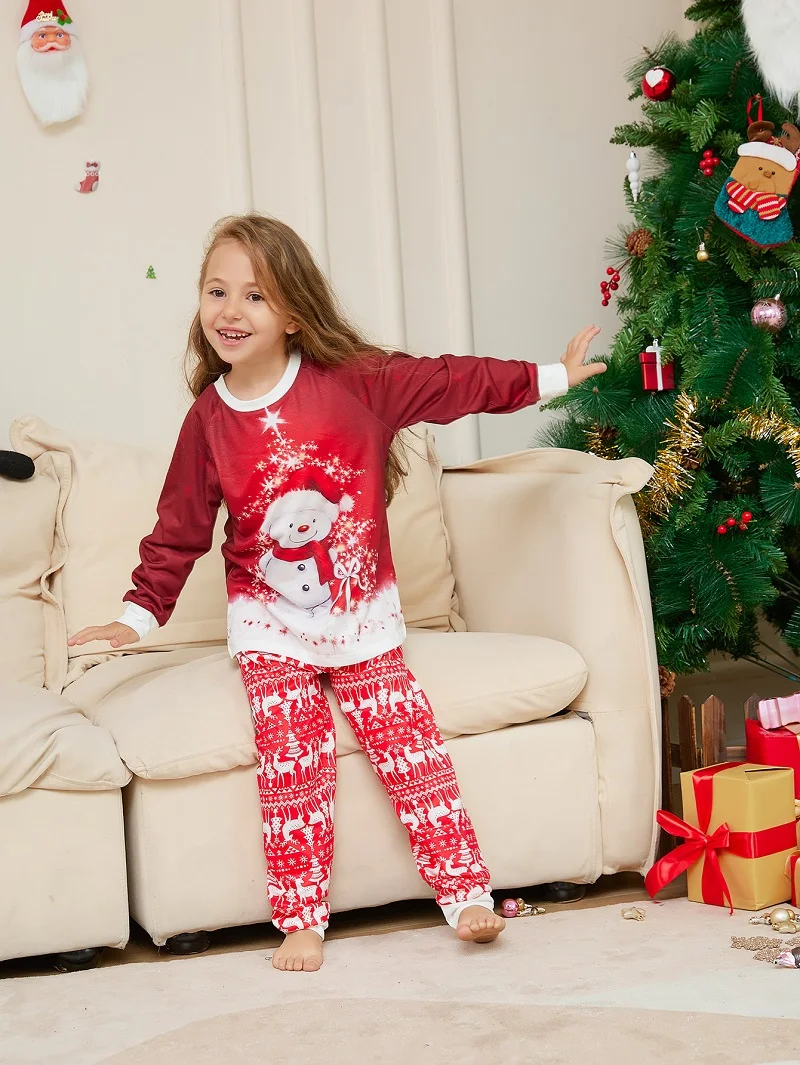 Family Matching Christmas Pajamas Sets Print Tops+Pants 2 PCS Adult And Kids Pyjamas Xmas Sleepwear Baby Boys Girls Jumpsuit