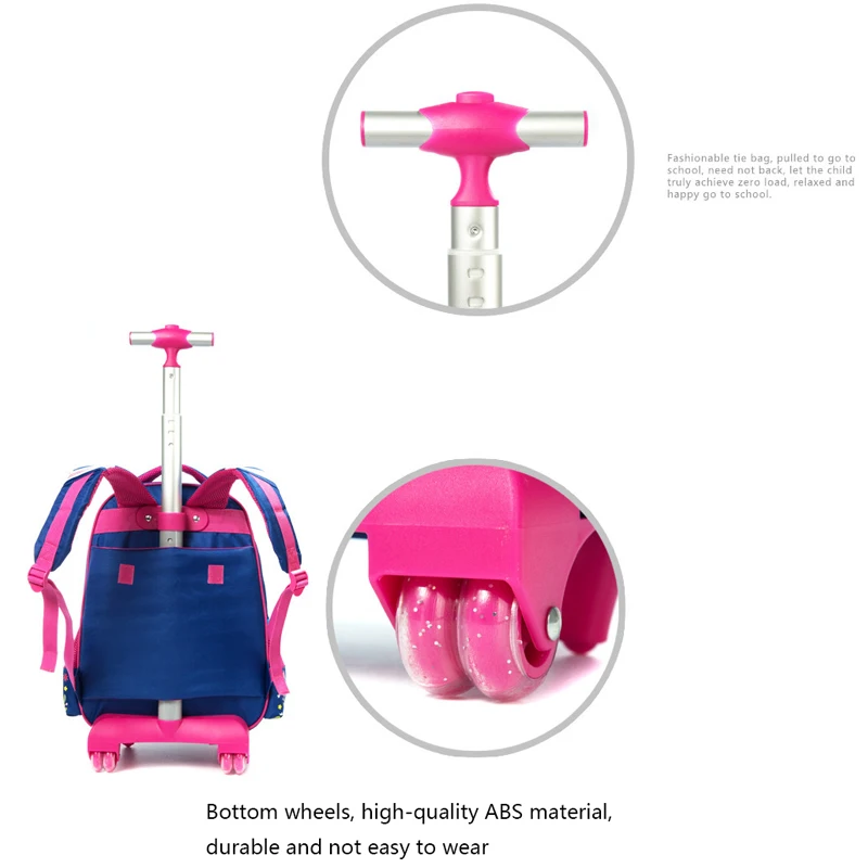 Children Boy School bag Set With Wheels Backpack For Student Girls Trolley Bag With Lunch Bag Pencil Case School 2025 new Backpack Set