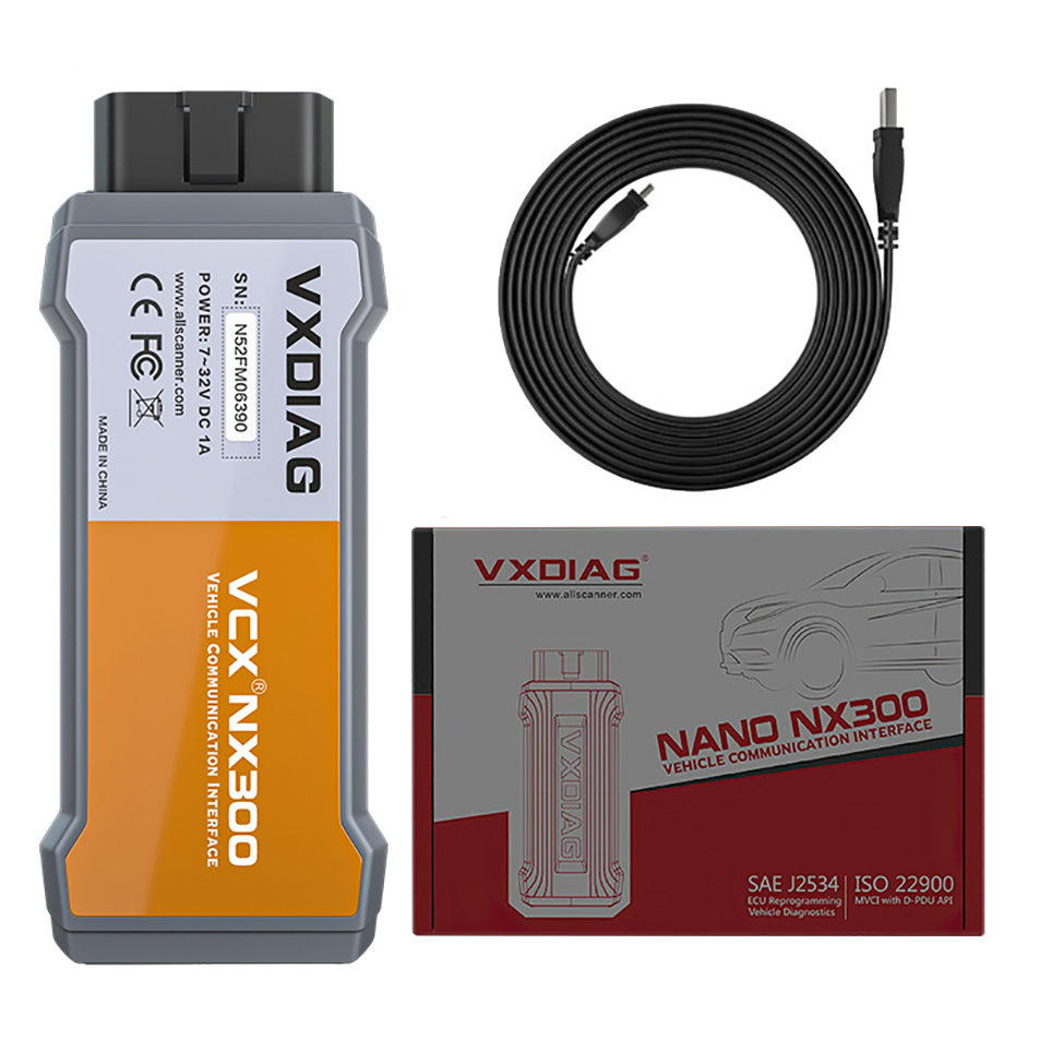 VXDIAG NANO NX300 Car Diagnostic Tool For 2014D Dice OBDII Scanner Active Test ECU Programming J2534 Lifetime Free Update