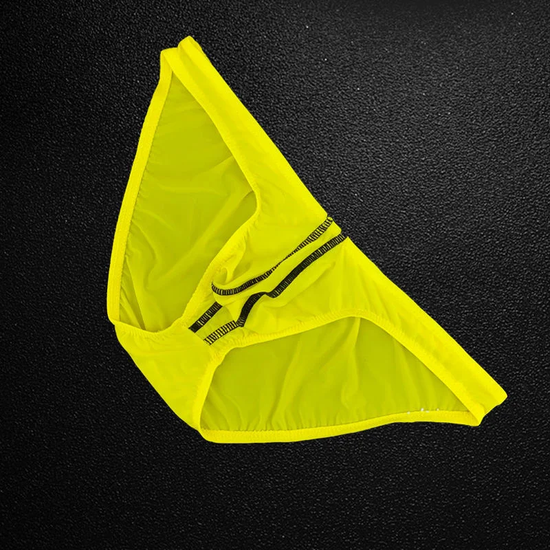 M-XXL Ice Silk Men Underwear Bulge Pouch Ultra-Thin Bikini Briefs Sexy Male Underpants Breathable Cool Summer