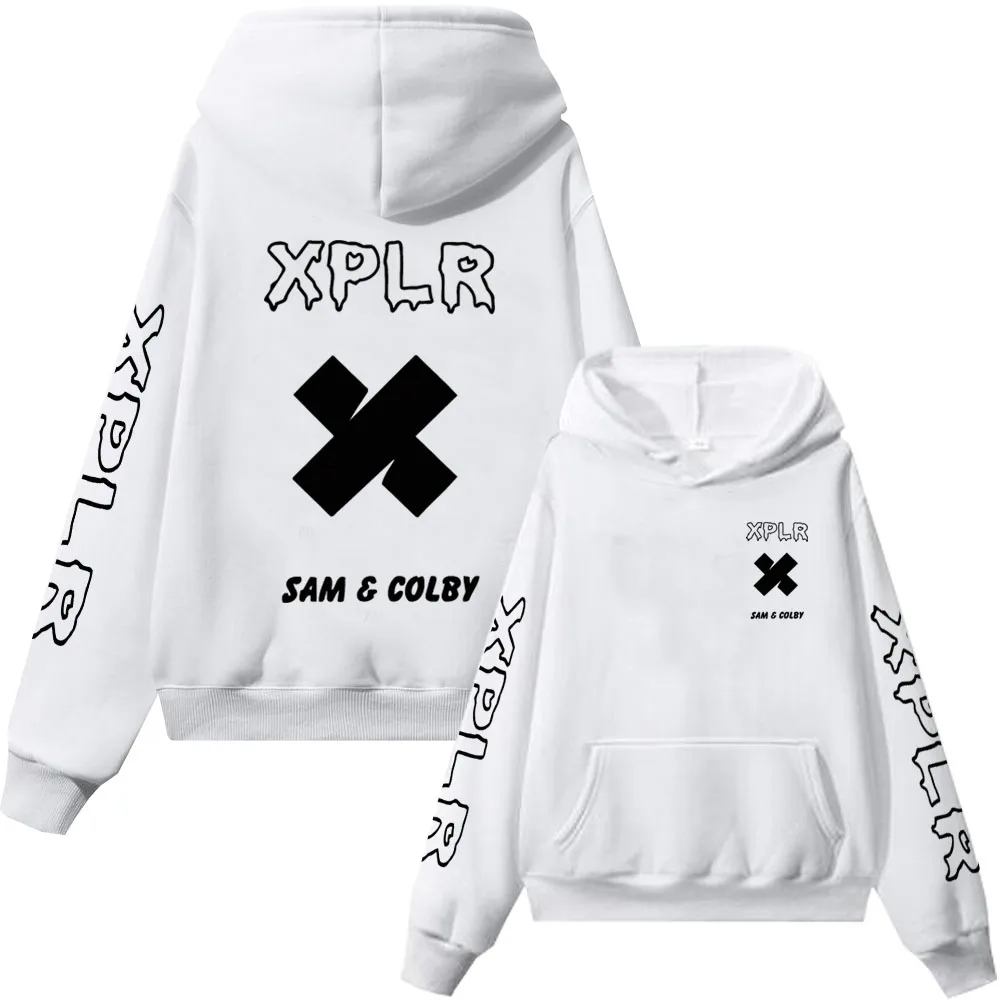 Xplr Hoodie Sam and Colby Chainlink Merch Heart Shaped Print Sweatshirt Men Women Long Sleeve Pullover