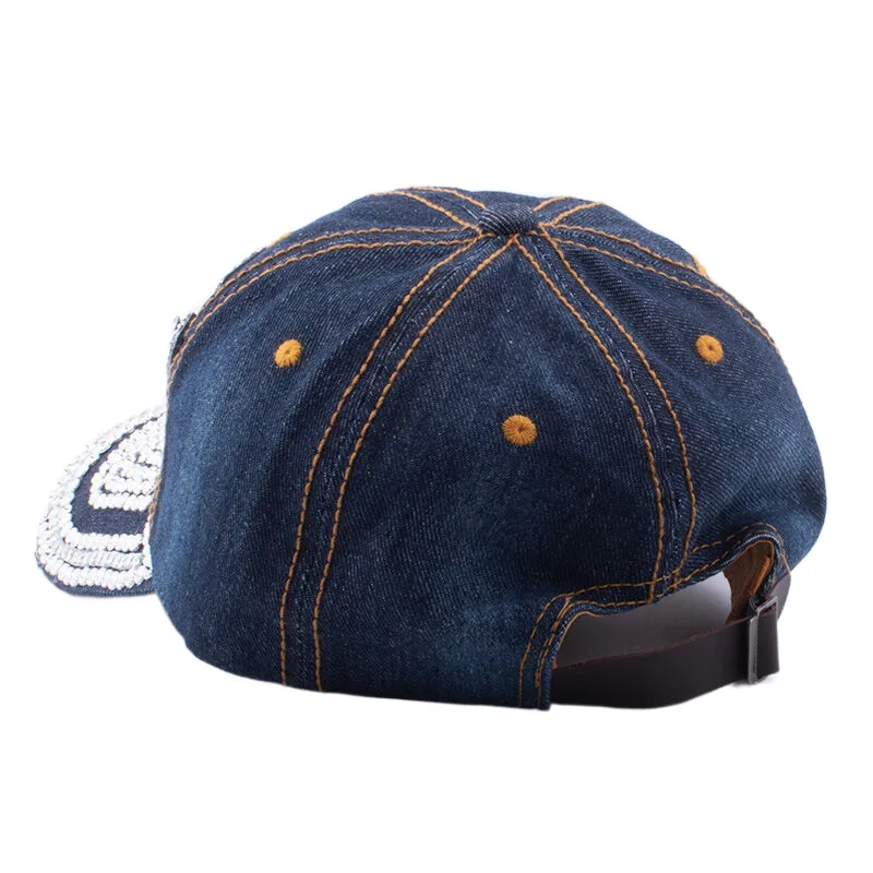 Women's Studded Dark Denim Baseball Cap Bling with Rhinestone Letter Sexy