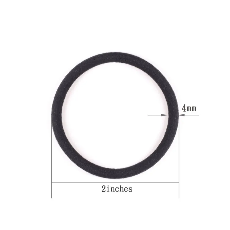 10/50pcs 4mm Mix Color Black No Damage Elastics Hair Ties Bands Leagues Pony Tails Holders for Men Women Girls and Boys Bulk