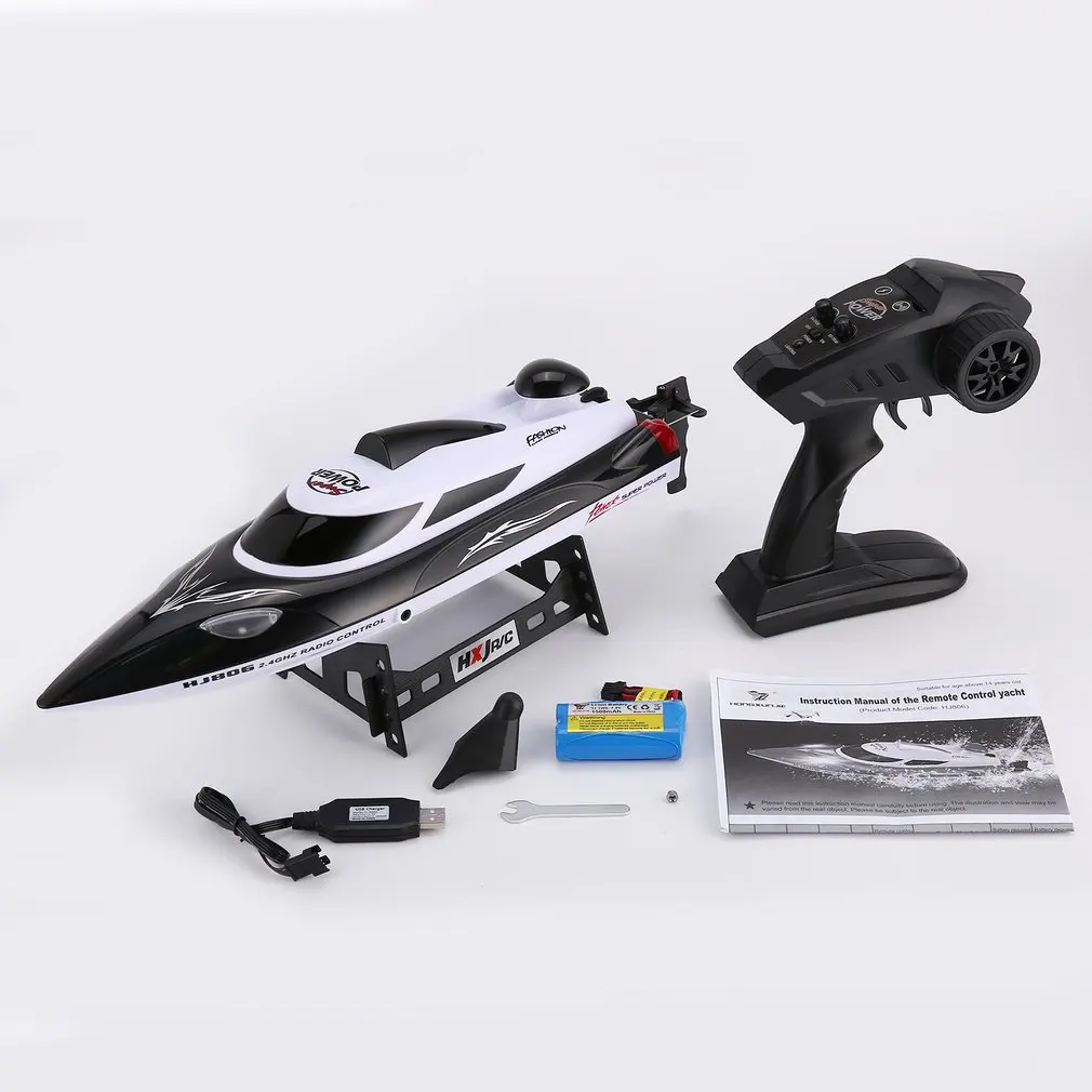 HONGXUNJIE HJ806 47cm 2.4G RC 30km/h High Speed Racing Boat 2025 Water new Cooling System Flipped Omni-directional Voltage Prompt